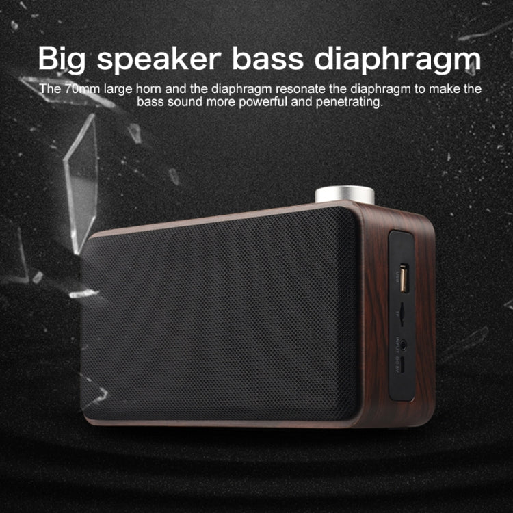 W5A Subwoofer Fabric Wooden Touch Bluetooth Speaker, Support TF Card & U Disk & 3.5mm AUX