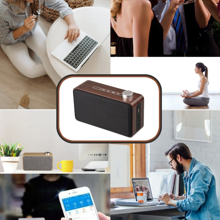 W5A Subwoofer Fabric Wooden Touch Bluetooth Speaker, Support TF Card & U Disk & 3.5mm AUX