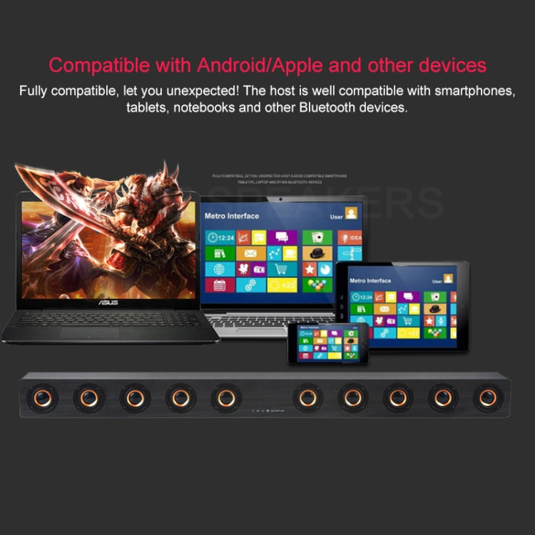 D90 Subwoofer Wooden Bluetooth 4.2 Speaker with Remote Control, Support TF Card & 3.5mm AUX Coaxial & Optical Fiber & U Disk