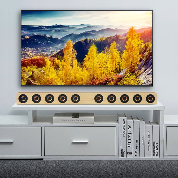 D90 Subwoofer Wooden Bluetooth 4.2 Speaker with Remote Control, Support TF Card & 3.5mm AUX Coaxial & Optical Fiber & U Disk