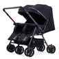 Black 2-Way Folding Compact Double / Twin Stroller + Rain Cover