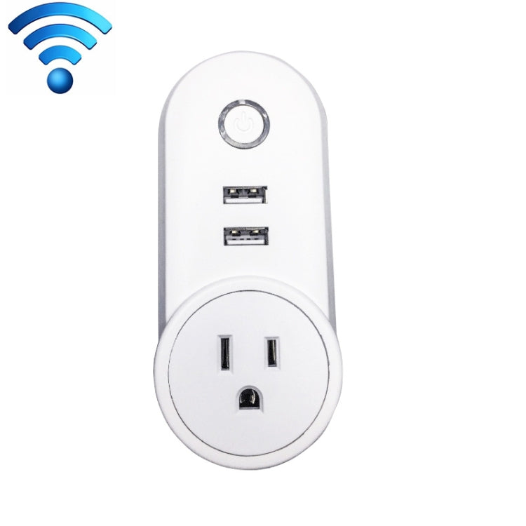 SA-002 2 USB Ports + 1 EU Socket WiFi Smart Power Plug Socket, Compatible with Alexa and Google Home, AC 110V-230V