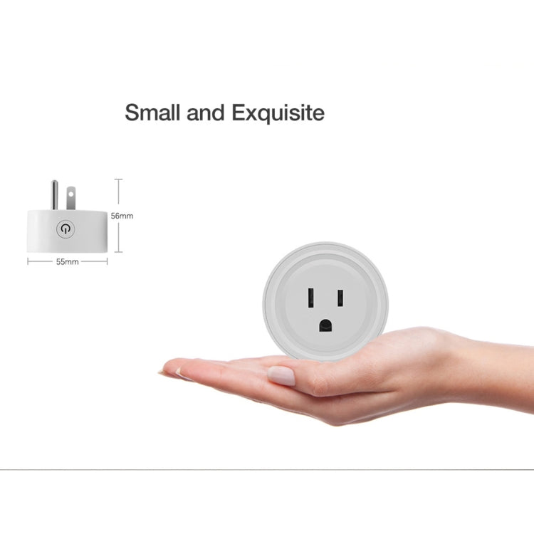 SA-003 10A Mini WiFi Plug Timing Smart Socket Works with Alexa & Google Home, AC 100-240V, US Plug