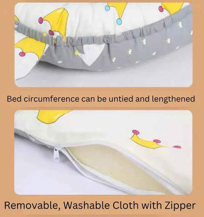 Reversible Baby Lounger with Pillow – Adjustable Portable Baby Bed & Bassinet