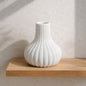 Frankly Cotton Fluted Ceramic Bud Vase – White Nest & Stem Homewares