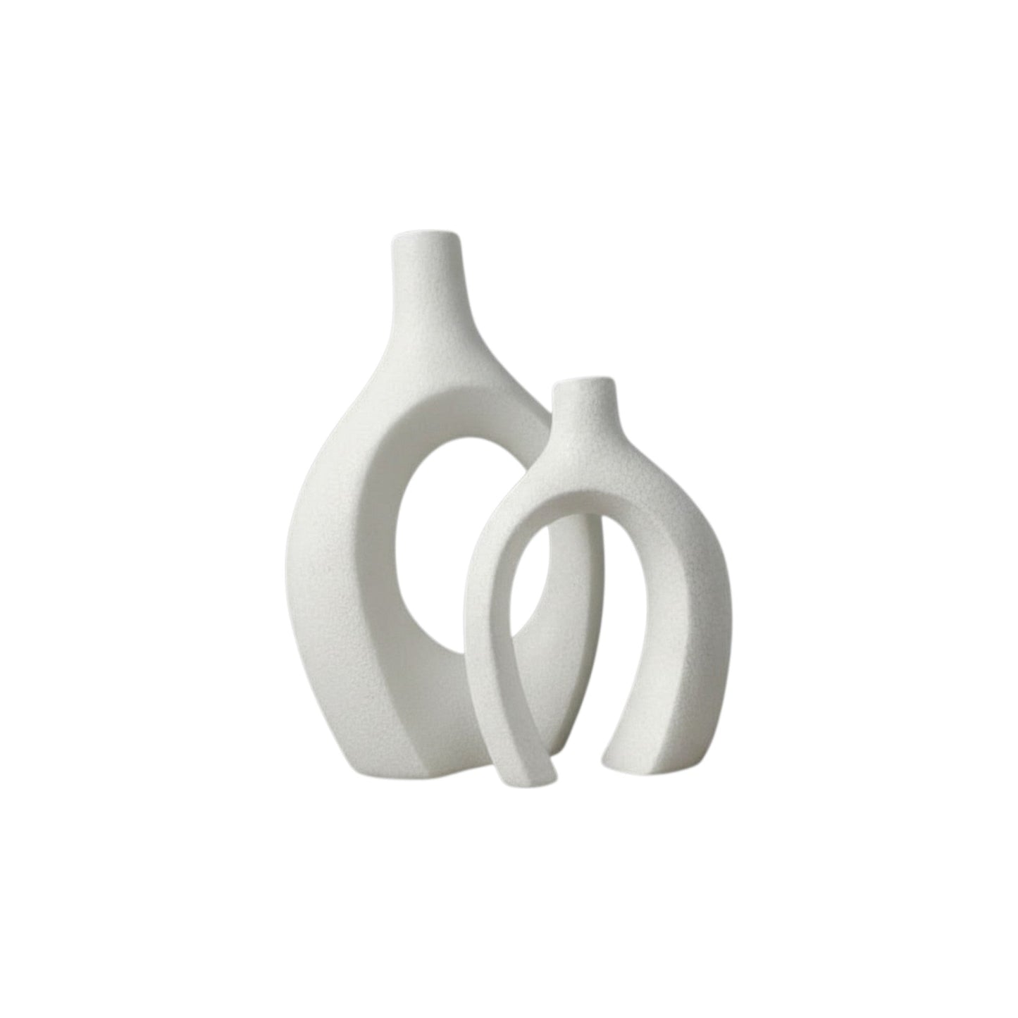 Frankly Cotton Ceramic Black Sculptural Vase Set (2-Piece) Nest & Stem Homewares