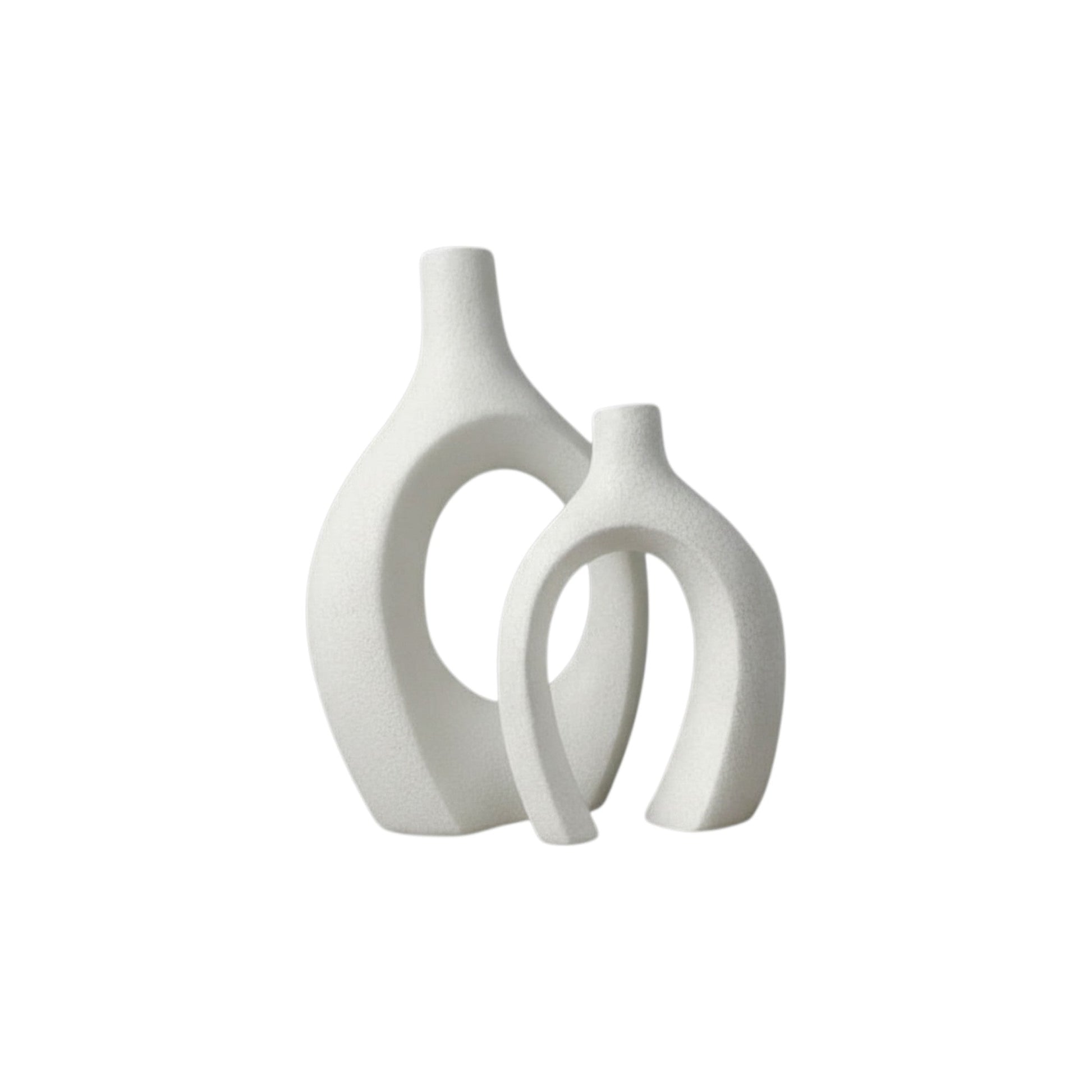 Frankly Cotton Ceramic Black Sculptural Vase Set (2-Piece) Nest & Stem Homewares