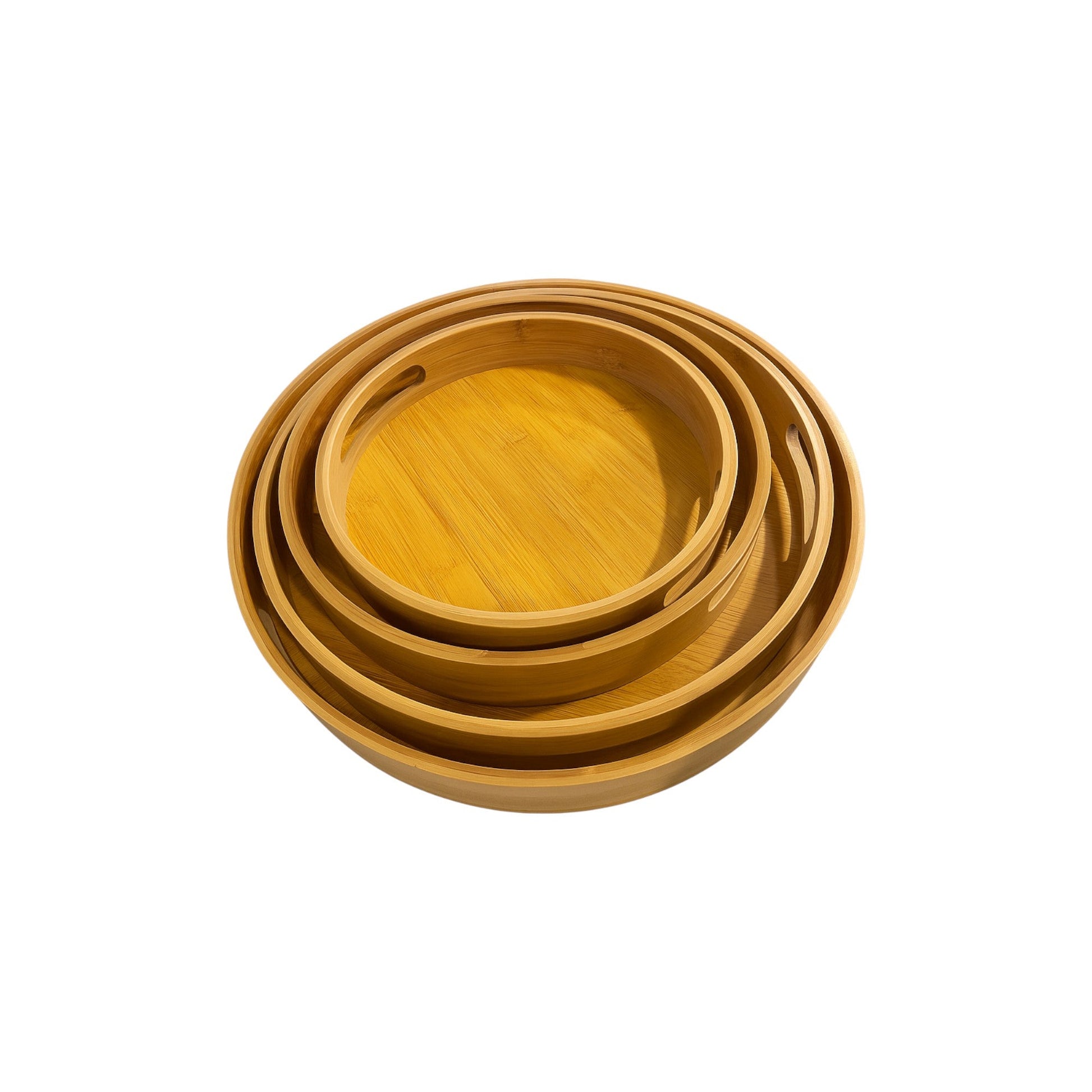 Frankly Cotton Circular Bamboo Tray Nest & Stem Homewares