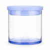 Frankly Cotton Clear Glass Storage Jar Blue Lid 450ml