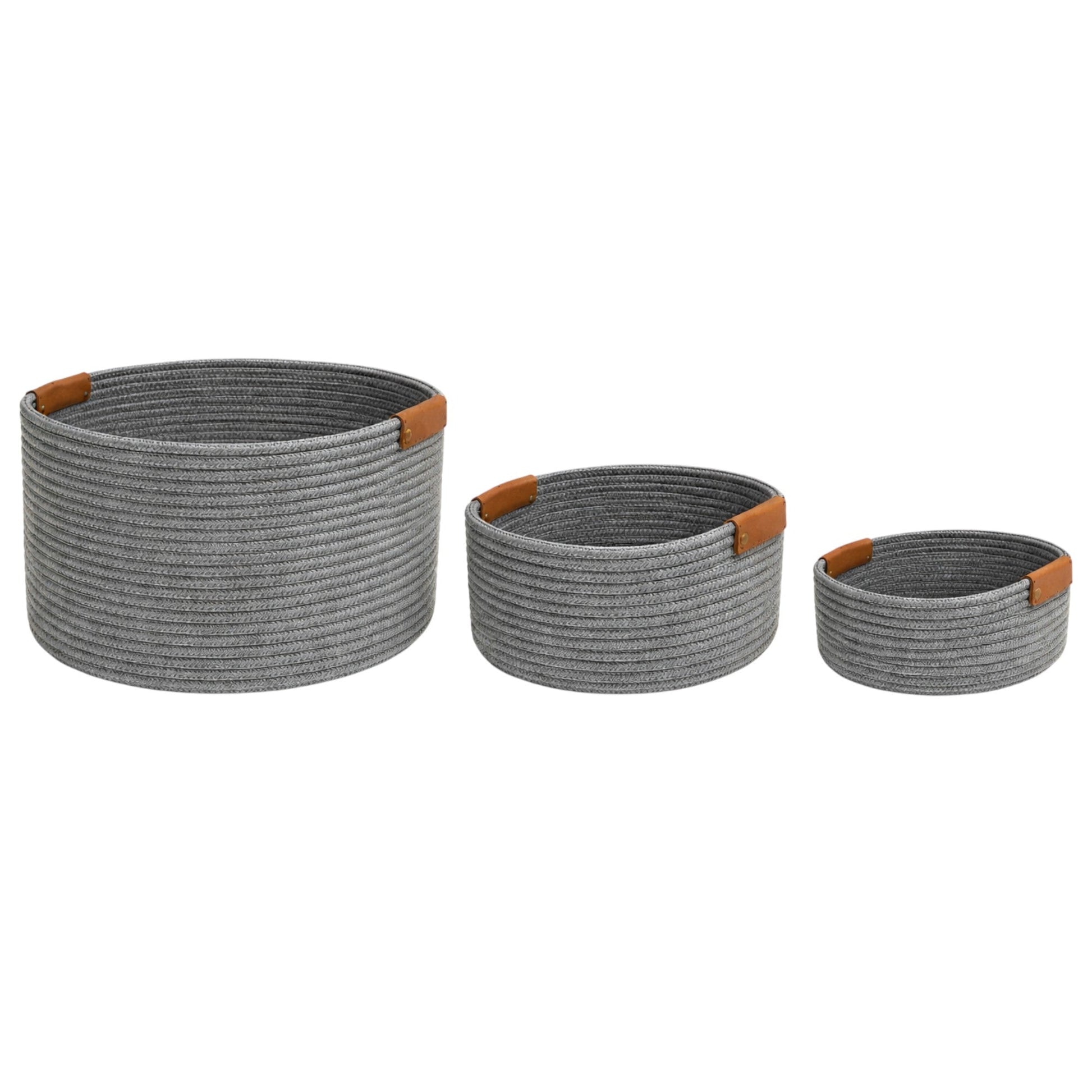 Frankly Cotton Dark Grey Basket with Tan Holders Nest & Stem Homewares
