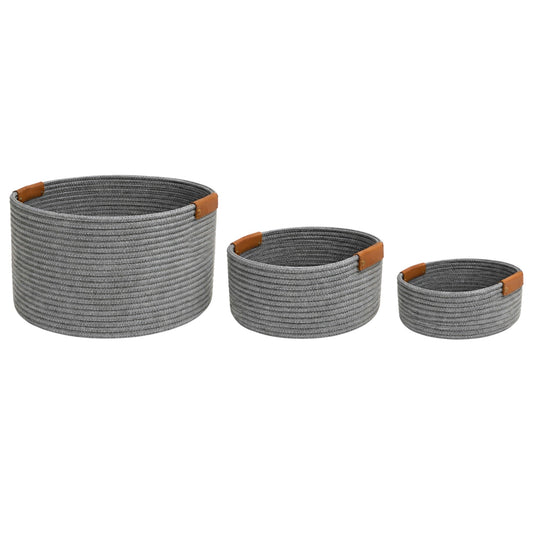 Frankly Cotton Dark Grey Basket with Tan Holders Nest & Stem Homewares