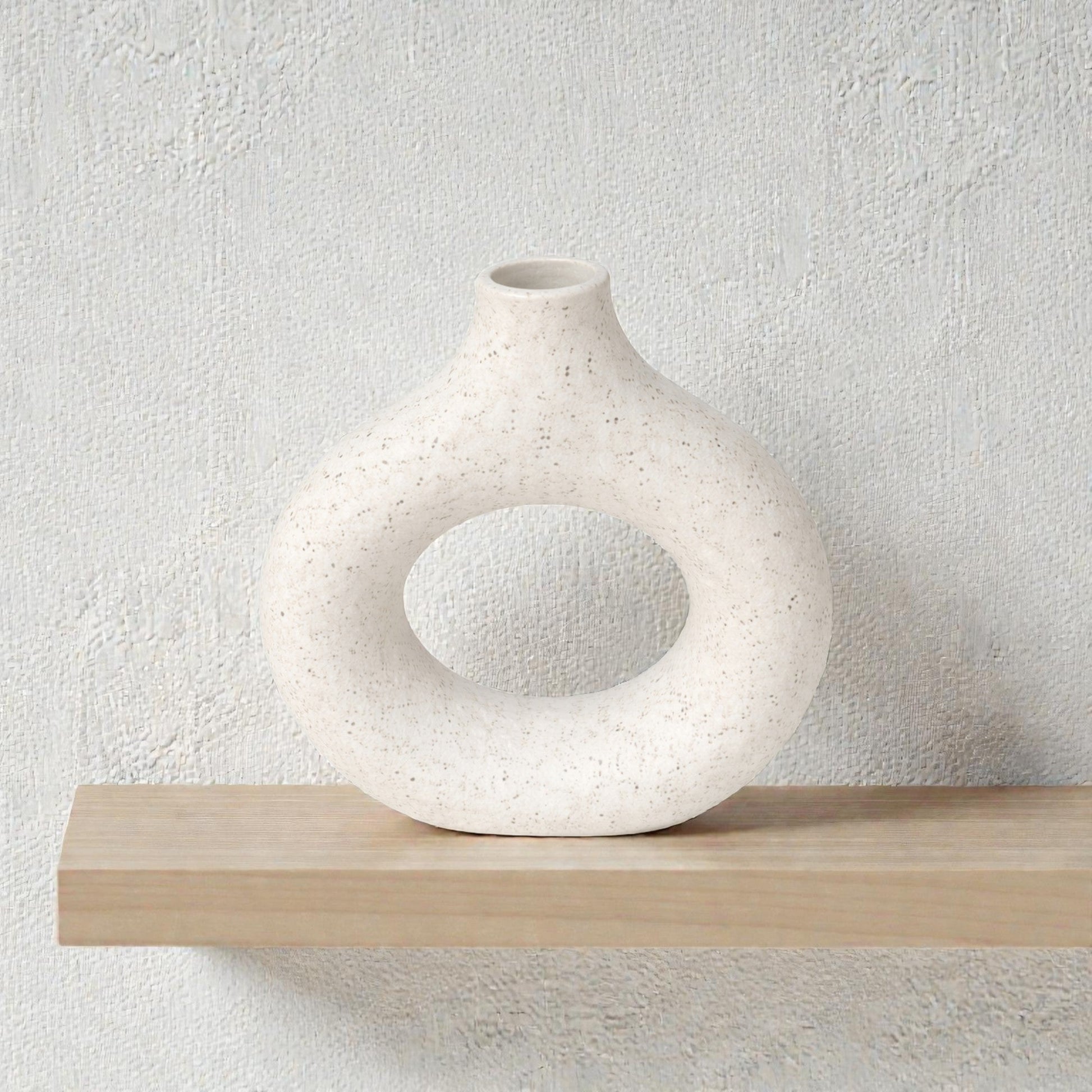 Frankly Cotton Speckled Ceramic Arch Vase Nest & Stem Homewares