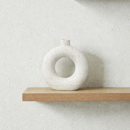 Frankly Cotton Textured Ceramic Ring Vase Nest & Stem Homewares