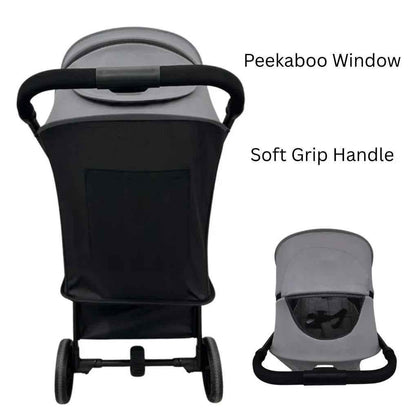 Roam Compact Travel-Friendly Stroller with Extended Canopy - BLACK