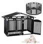 2 in 1 Pet House and
Adjustable Playpen with Roof Feature and Locking Door – BLACK