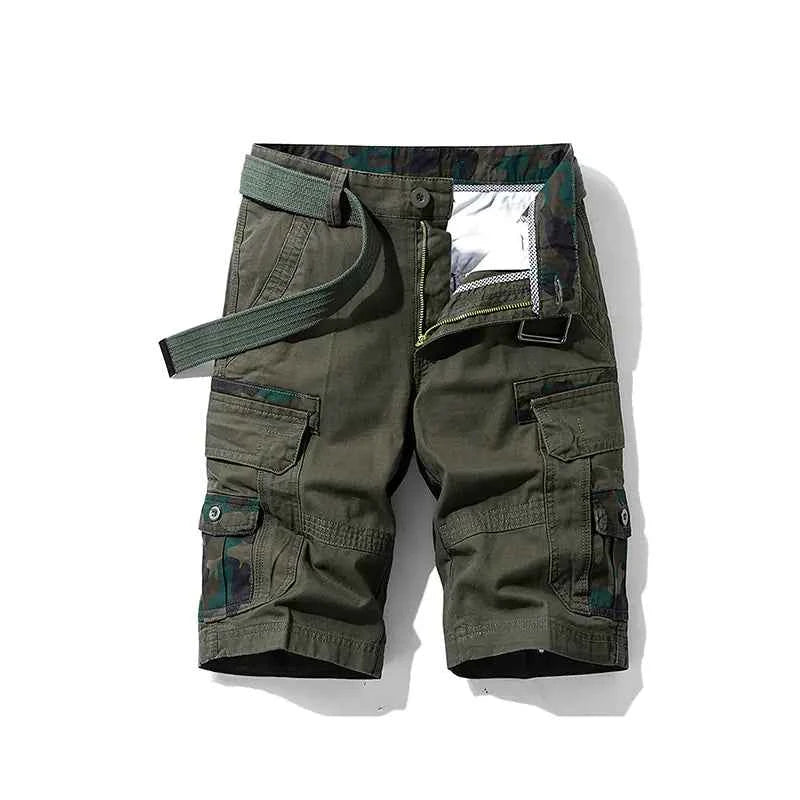 Men's 100% Cotton Cargo Shorts - Knee-Length Outdoor Shorts | Summer Wear