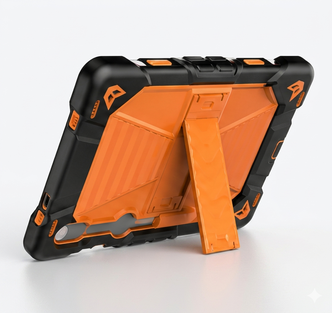 Samsung Galaxy Tab S10 FE Rugged Shockproof Case with Kickstand (Orange)