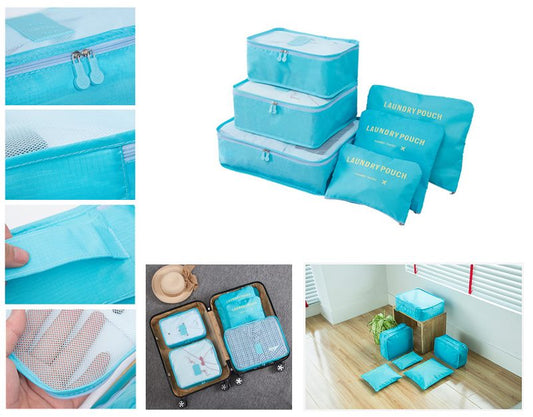 6Pcs Travel Storage Bag Set for Clothes Luggage Packing Cube Organizer Suitcase dealonline.co.nz