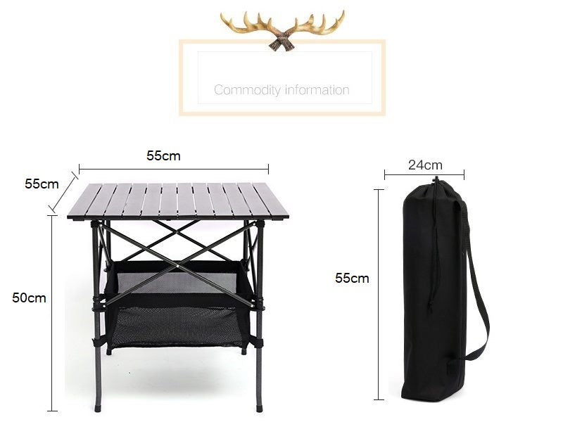 Portable Folding Table Tea Picnic Camping Barbecue Square Table 55cm dealonline.co.nz