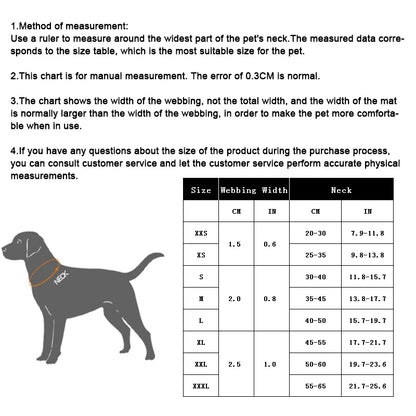 Truelove P-Chain Nylon Pet Collar Adjustable Reflective SBR Neoprene Pull-resistant Explosion-proof Dog and Cat Travel TLC5371