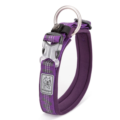 TRUELOVE Pet Collar Best Neoprene Padded 3M Reflective Dog Collar for Large Medium Small Bonus Dog Tracker Tag Feature YC1854
