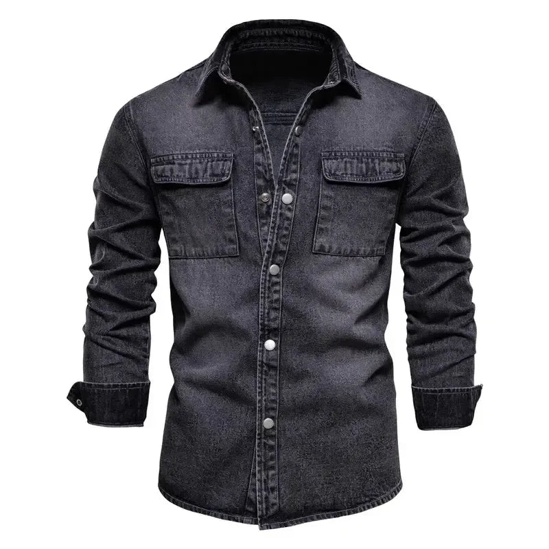 AIOPESON's 100% Cotton Denim Shirts - ShopHub