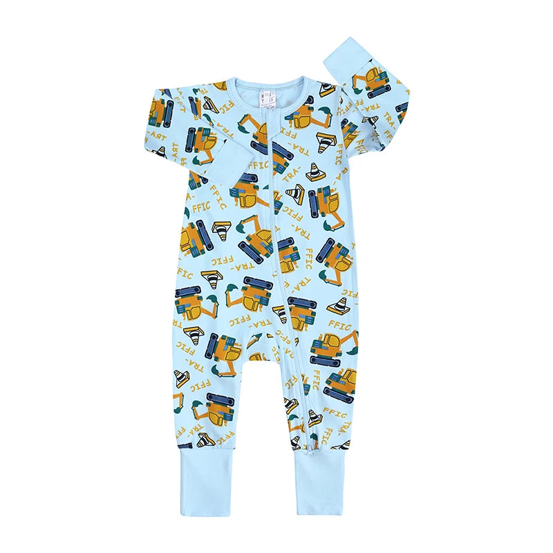 Kids Tales Little Bloom Cotton-Blend Double-Zip Romper