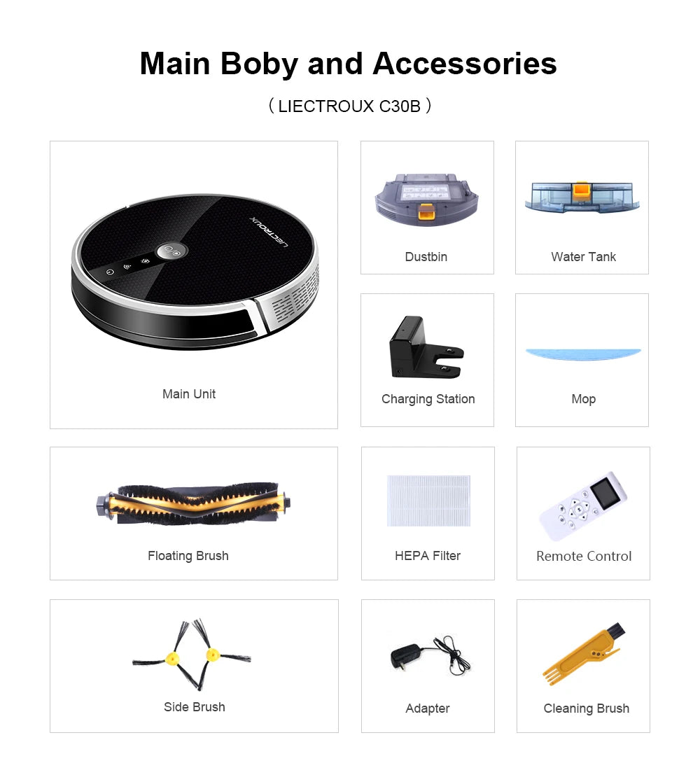 LIECTROUX/LILIN C30B Robot Vacuum Cleaner