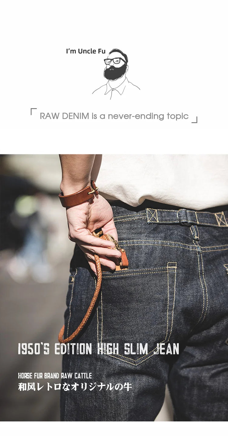 Maden Men's 14oz Raw Selvedge Denim Jeans
