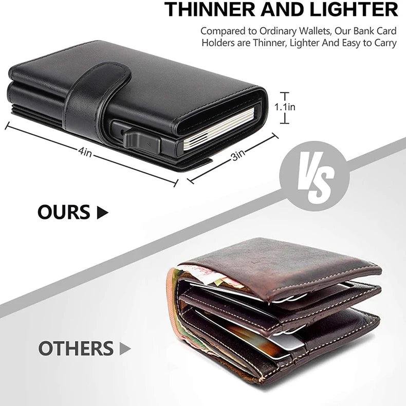 Rfid Genuine Leather Men Wallets Fashion Card Holder Trifold Wallet Money Bags Smart Slim Thin Coin Pocket Wallet Purse