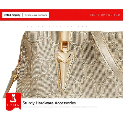 FOXER Split Leather Monogram Handbag