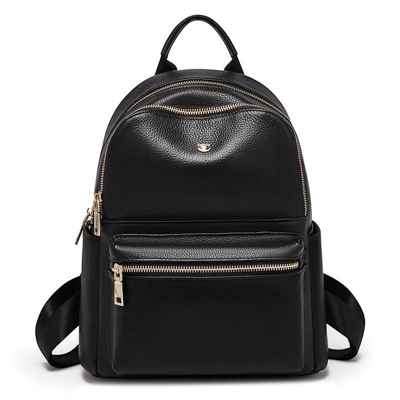 FOXER Brand  Women Cute Fashion Backpack Lady Leather +Microfiber Simple Travel School Bag Book Purse Quality Soft Daypack Gift
