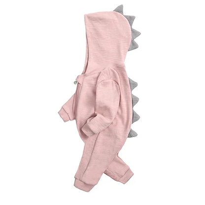 Kids Tales Tiny Trail Cotton-Blend Hooded Zip Baby Romper