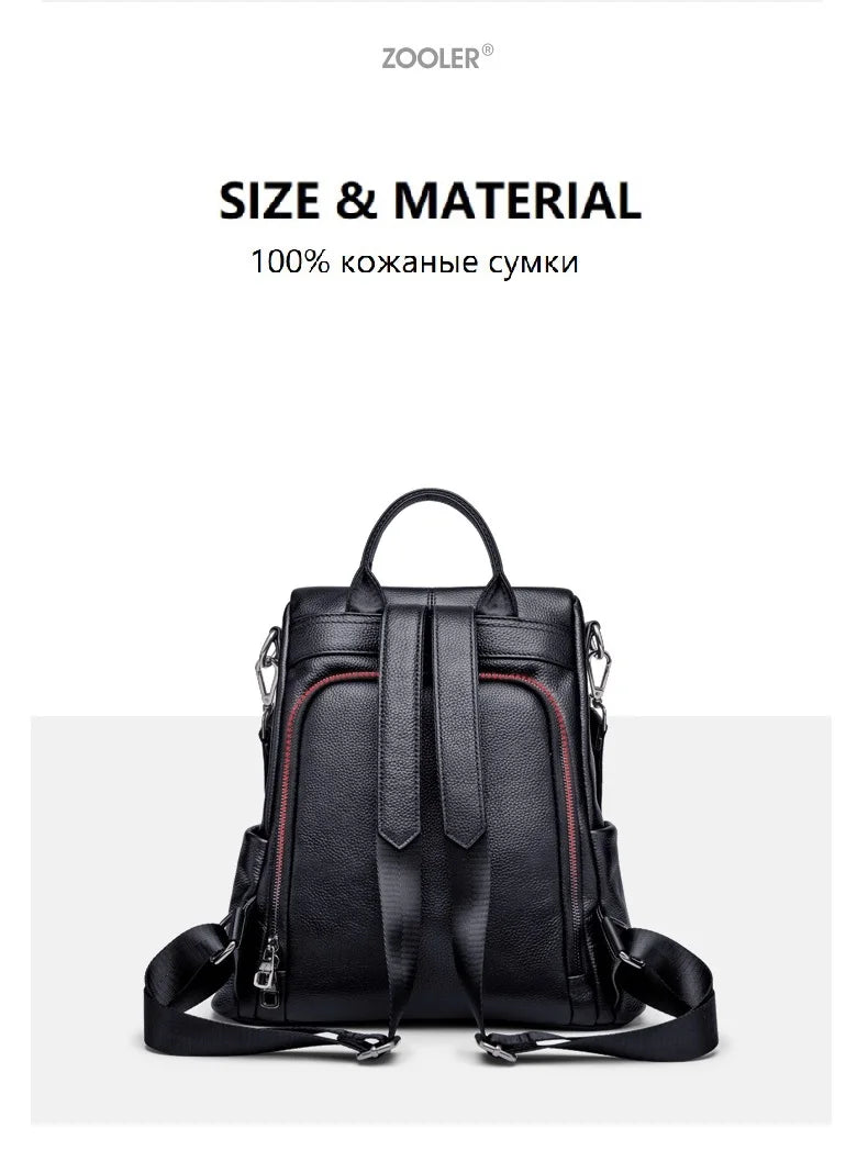 ZOOLER Hot Seller Women Cow Backpack 100% Genuine Leather Backpack Causal School Bags Travel Cowskin Female Backpacks#Z186