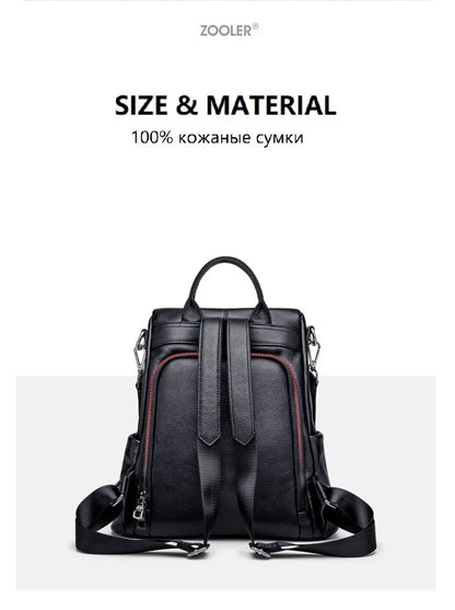 ZOOLER Hot Seller Women Cow Backpack 100% Genuine Leather Backpack Causal School Bags Travel Cowskin Female Backpacks#Z186