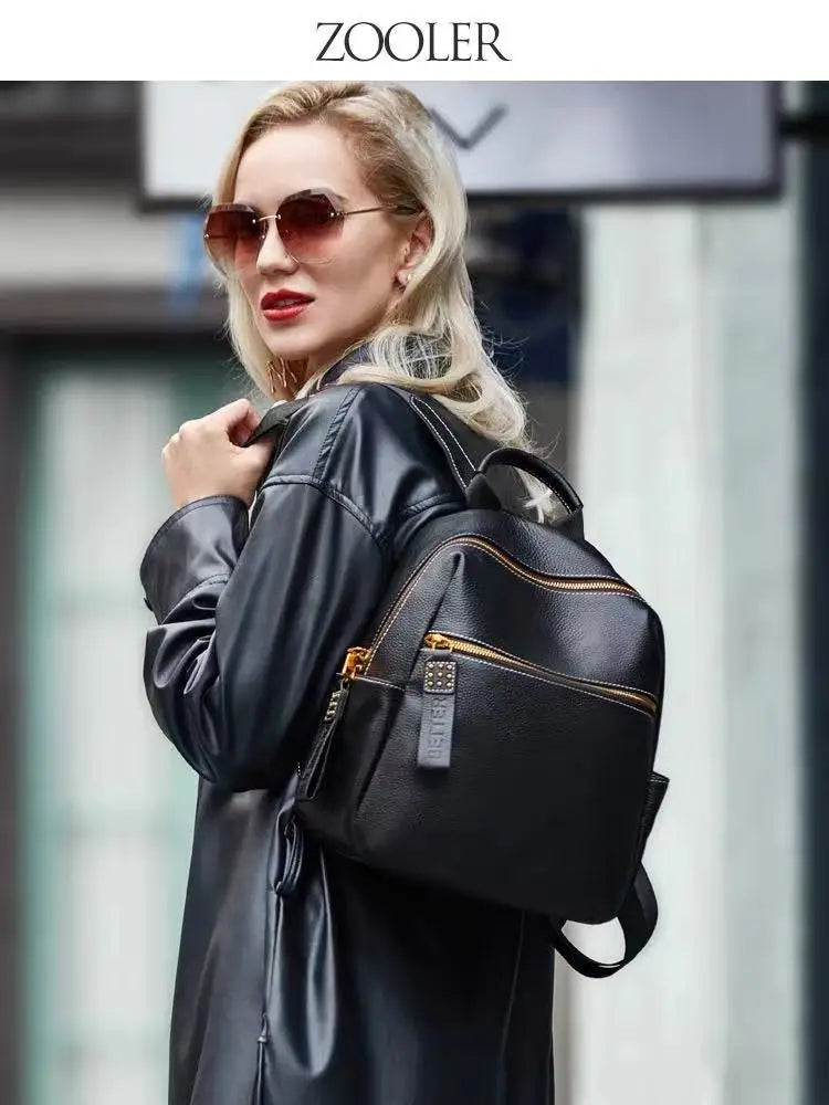 ZOOLER Top Sell Genuine leather Backpack Women Real Leather Travel Bags Style Backpack Soft Skin Female School Girl  Bags MY113