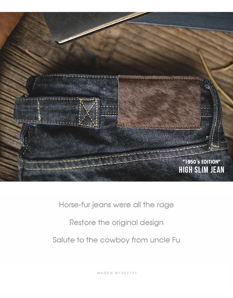 Maden Men's 14oz Raw Selvedge Denim Jeans