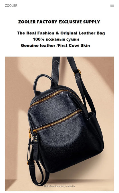 ZOOLER Top Sell Genuine leather Backpack Women Real Leather Travel Bags Style Backpack Soft Skin Female School Girl  Bags MY113