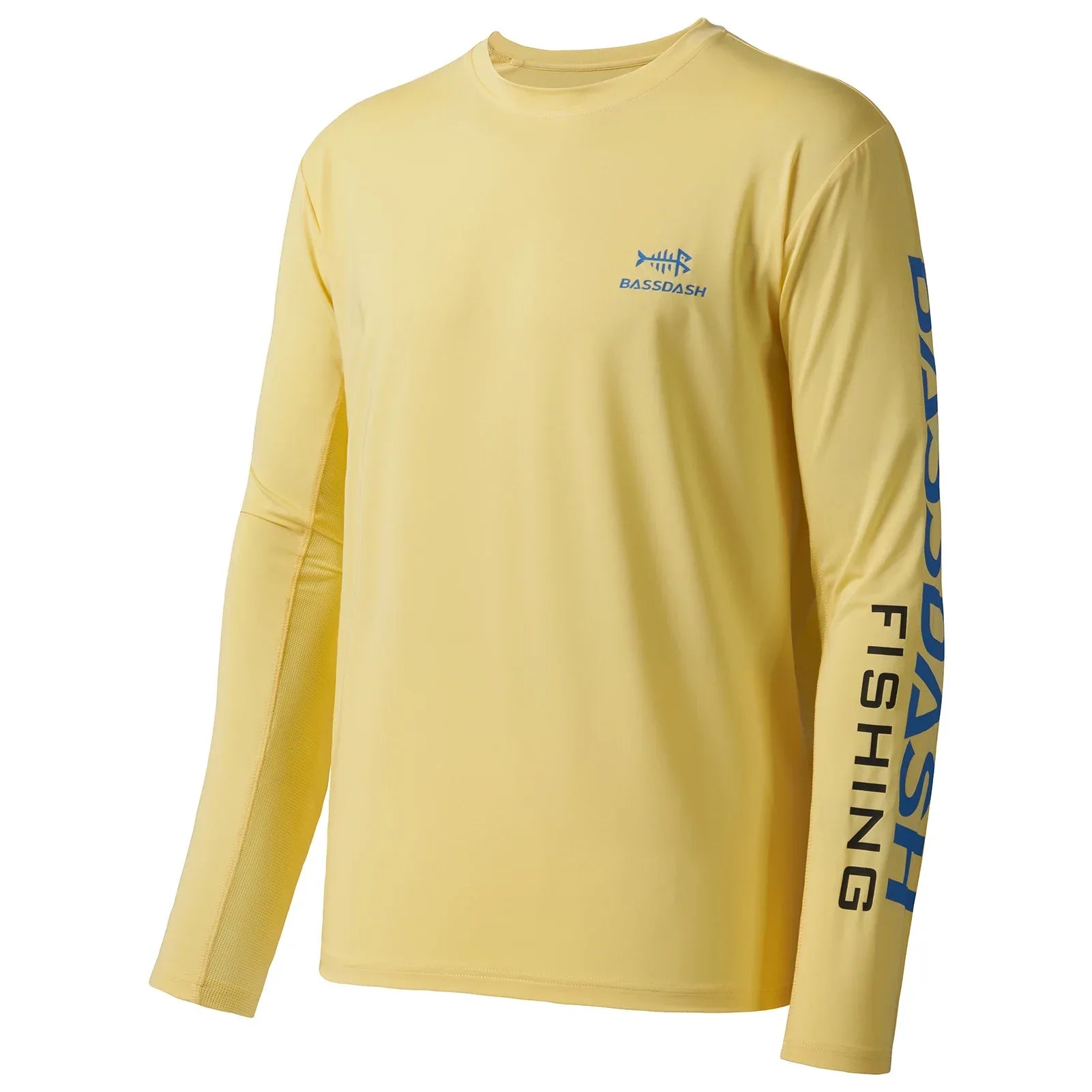 BASSDASH Men's UV Sun Protection Fishing Shirt Yellow Blue