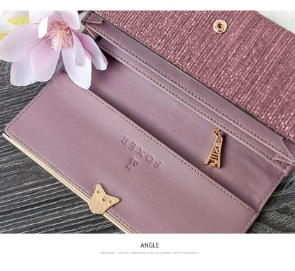 FOXER Women's Split Leather Long Wallet