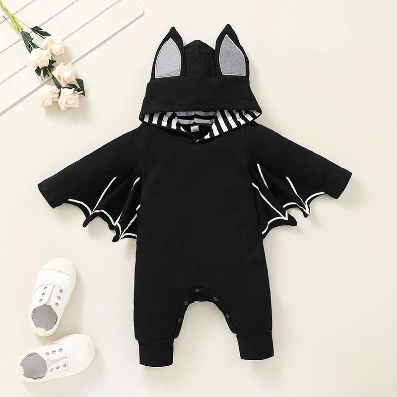 Kids Tales Batty Boo Cotton-Blend Halloween Baby Romper