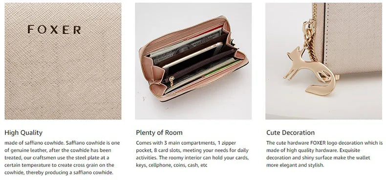FOXER Women's Split Leather Wallet