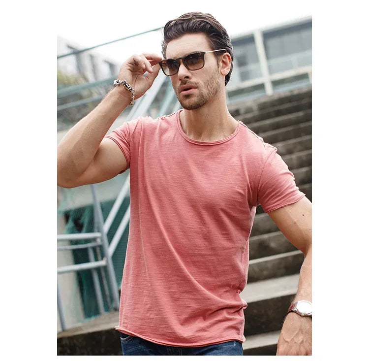 AIOPESON 100% Cotton Casual Soft Fitness T-Shirts - ShopHub