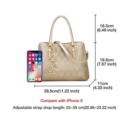 FOXER Split Leather Monogram Handbag