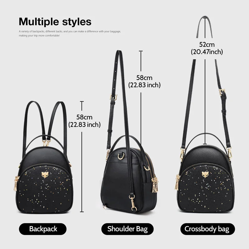 FOXER Glett Design Mini Female Backpack Split Leather Multilayer Space Women Shoulder Bag Fashion Handbag Best Festival Gift