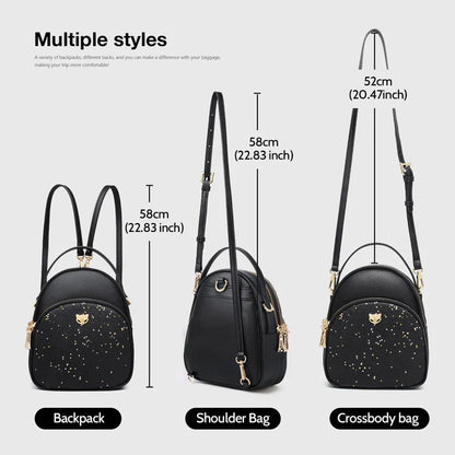 FOXER Glett Design Mini Female Backpack Split Leather Multilayer Space Women Shoulder Bag Fashion Handbag Best Festival Gift
