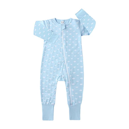 Kids Tales Storytime Cotton-Blend Double-Zip Baby Romper