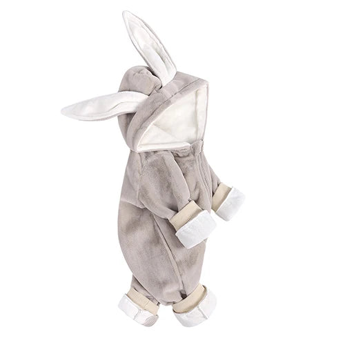 Kids Tales Bunny Hugs Cotton-Blend Hooded Baby Romper