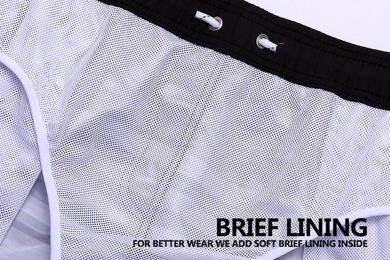 Men's polyester boardshorts by ShopHub NZ with quick-drying, breathable mesh liner for gym or beach activities.