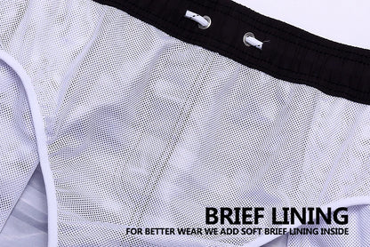Men's polyester boardshorts by ShopHub NZ with quick-drying, breathable mesh liner for gym or beach activities.